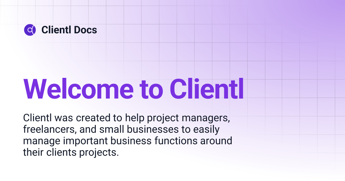 Welcome to Clientl | Clientl Docs