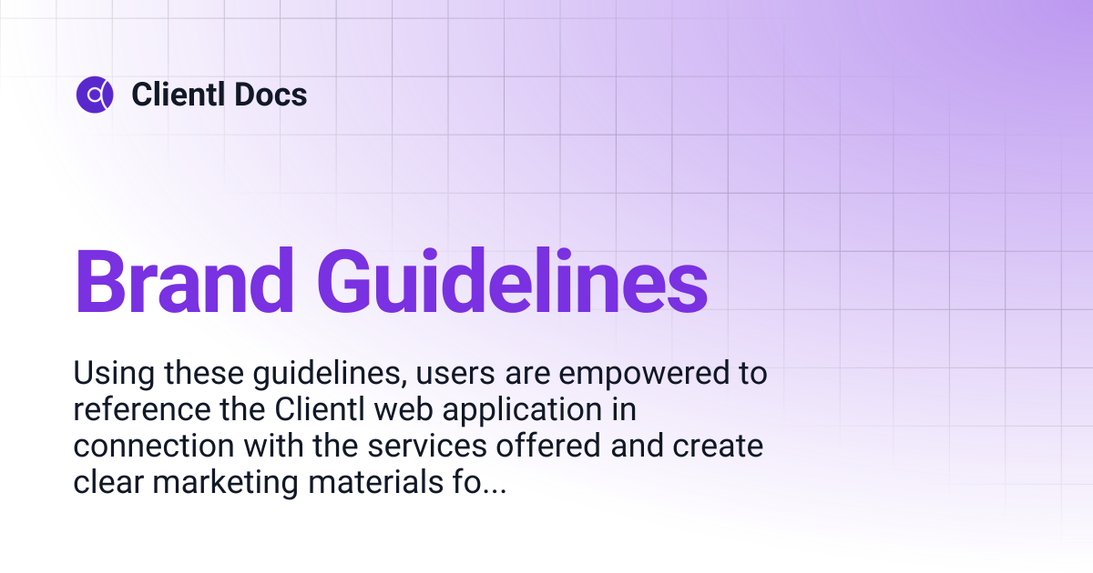 Brand Guidelines | Clientl Docs
